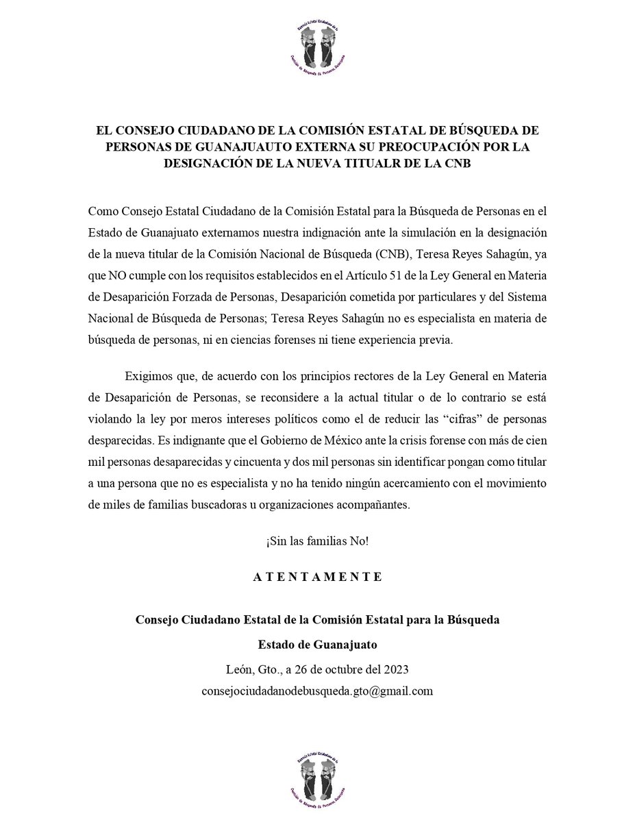 Consejo Estatal Ciudadano de Búsqueda Guanajuato tweet media