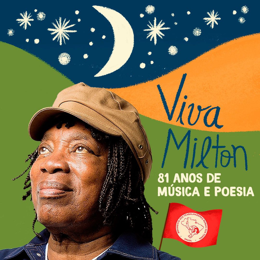 Hoje é dia de celebrar o aniversário de uma das vozes que embalam nossos dias de cantoria em todas as partes do país.

Bituca e sua arte são referências em todo o mundo e nos inspiram na luta por terra, arte e pão!

Parabéns pelos seus 81 anos, Viva Milton!

#MiltonNascimento