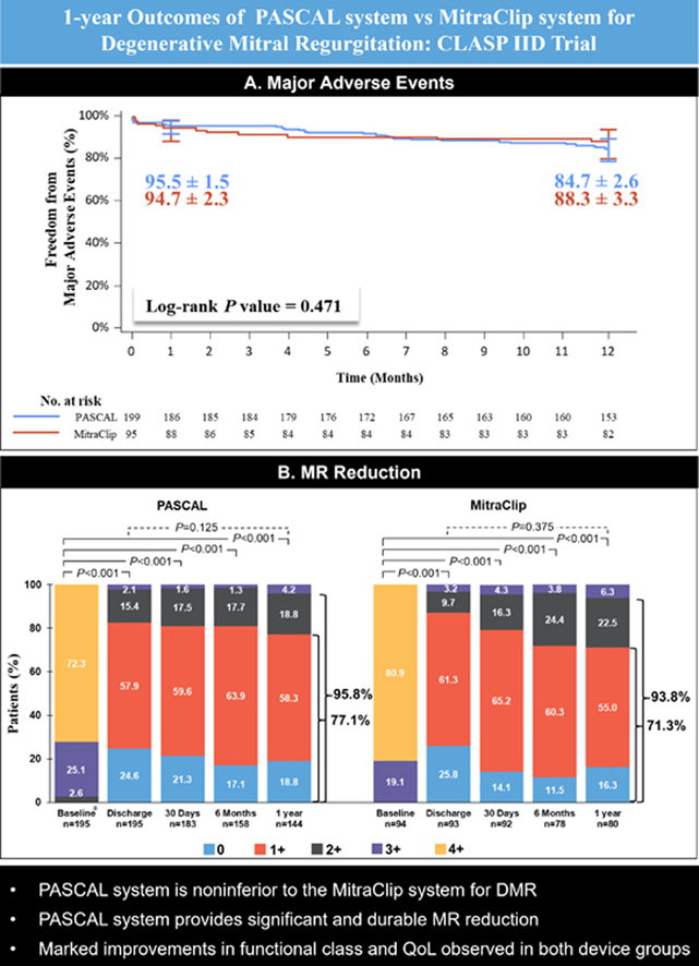 #TCT2023 #JACCINT LBCT SimPub: The #CLASPIID randomized trial full cohort meets noninferiority endpoints, demonstrating continued safety & effectiveness of the #PASCAL system at 1 yr & confirming the PASCAL system as a beneficial therapy for #DMR pts. bit.ly/3QcUYiL