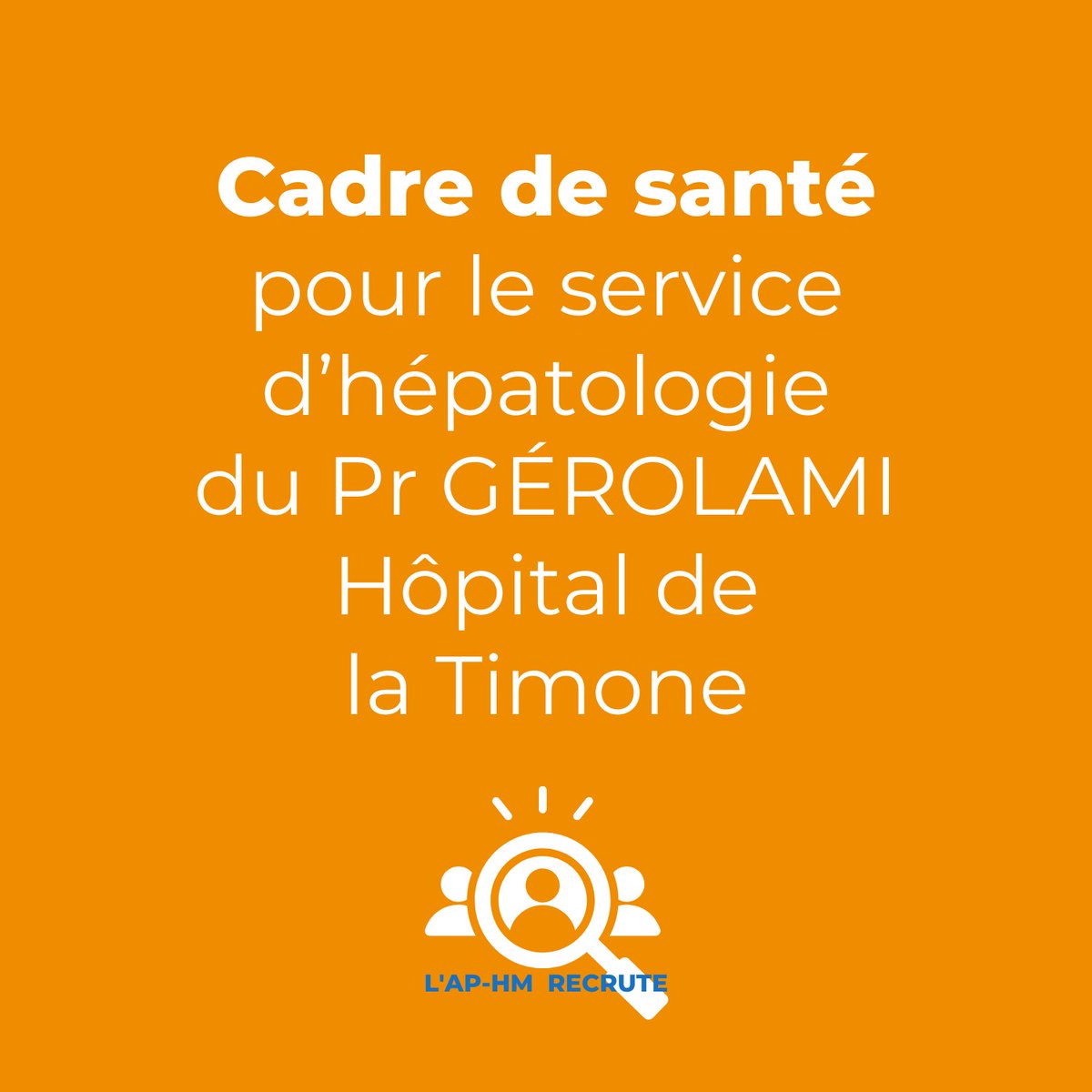 📢 #Recrutement! L'AP-HM recherche un(e) Cadre de santé pour le service d’HÉPATOLOGIE à l'Hôpital TIMONE. Vous serez intégré(e) à une équipe dédiée à l'hépatologie. 🏥 #EmploiMarseille