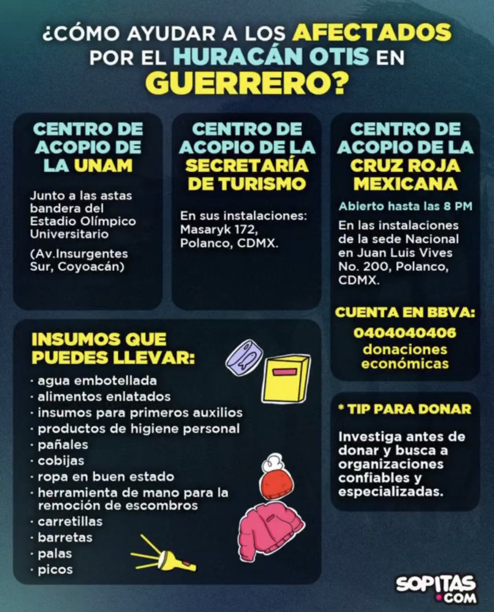 armymecuidamx's tweet photo. Información de donaciones y centros de acopio en CDMX para Guerrero https://t.co/oTZI93OXcW