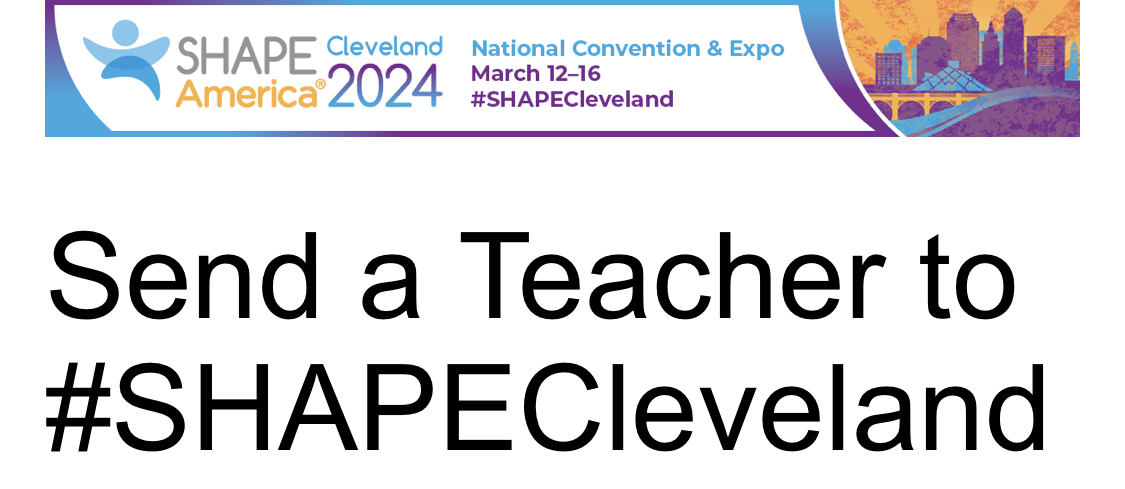 It's back! The @SHAPE_America #sendateacher initiative offers up to 10 recipients a grant to cover their convention registration fee for the 2024 National Convention & Expo in Cleveland, along with a one-year Select membership! #SHAPECleveland convention.shapeamerica.org/Convention/sen… PLEASE RT!