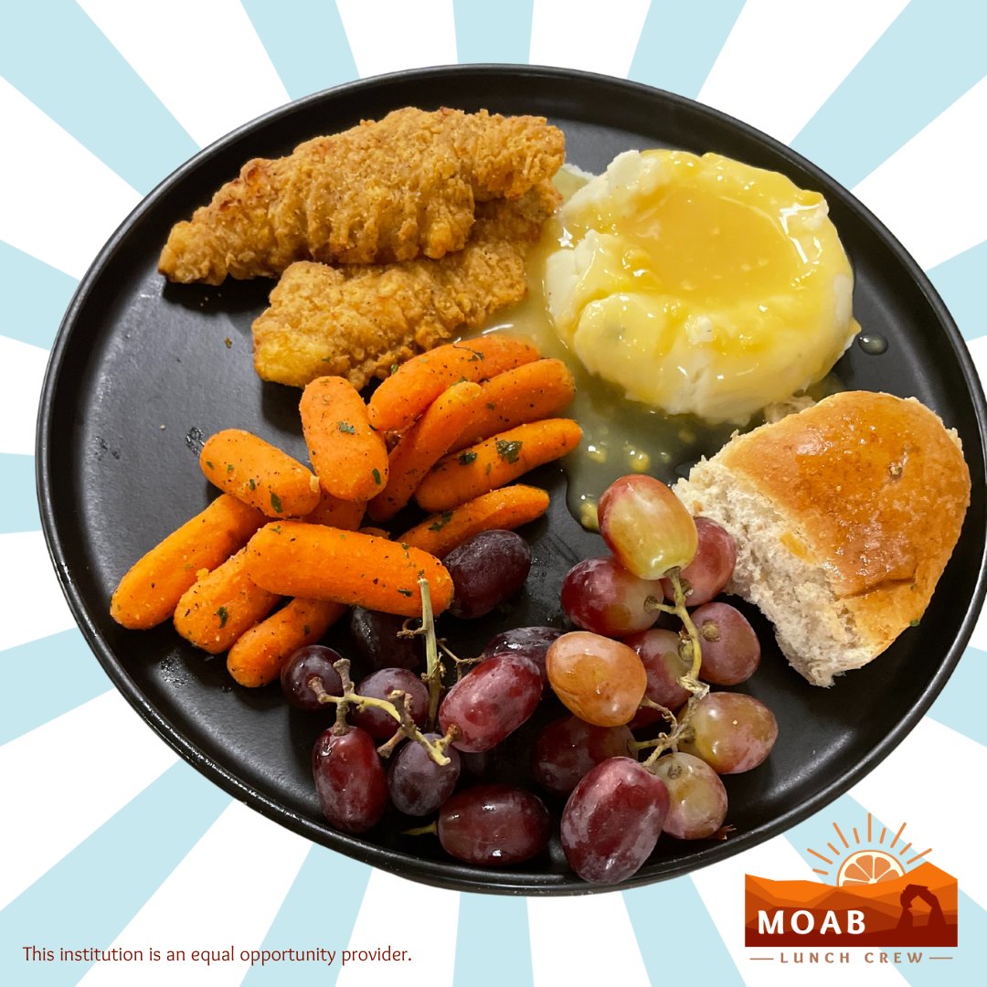 moablunchcrew's tweet photo. On the menu for today at HMK Elementary was: chicken tenders, rolls, brown sugar glazed carrots, fresh grapes and mashed potatoes! 🍗 🥕 🍇

@grand_district #MoabUT #MoabUtah #MoabCity #Moab #UTSchools #GrandCounty https://t.co/D4FoXWMGW1