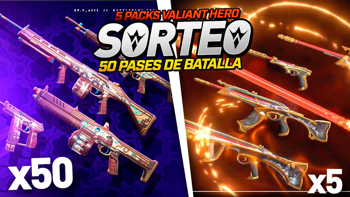 ¡¡SORTEO 50 PASES DE BATALLA Y 5 PACKS DE SKINS VALIANT HERO!! Para participar tenéis que dar RT y completar los pasos del enlace 😬👍 El ganador lo daré en 7 días, suerte a todos ❤️ gleam.io/M1DqU/50-pases…