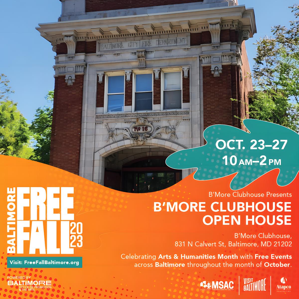 We are still offering tours tomorrow from 10 AM-2 PM as part of Free Fall Baltimore 2023. Please stop in and learn about the history of our building! #clubhouseworks #clubhouseinternational #beingmoreatbmore #freefallbaltimore #mtvernon #baltimore
