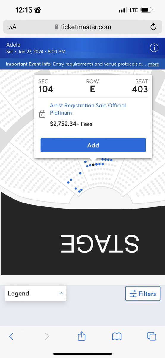 Jennyar27's tweet photo. Dear @Adele @CaesarsPalace , as much as I would love to go, see you on my birthday January 27Th I can’t afford you tickets are too pricey 😓😢😭#Adele #pricey #expensive #sad #caesarpalace https://t.co/NgAuFmTuBT