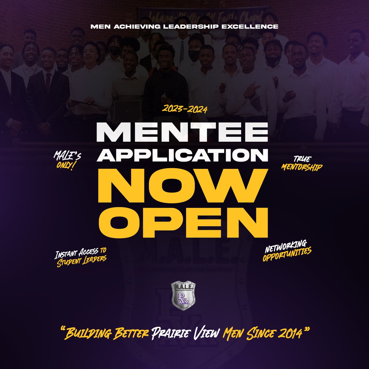 CALLING ALL #PV27 FRESHMAN MALES! 🗣️ 

The official MALE Mentee Application is NOW OPEN in PV Pawlink! 🛡️ Use the link in our bio! 

🚨: Application closes on TODAY at 5 PM.