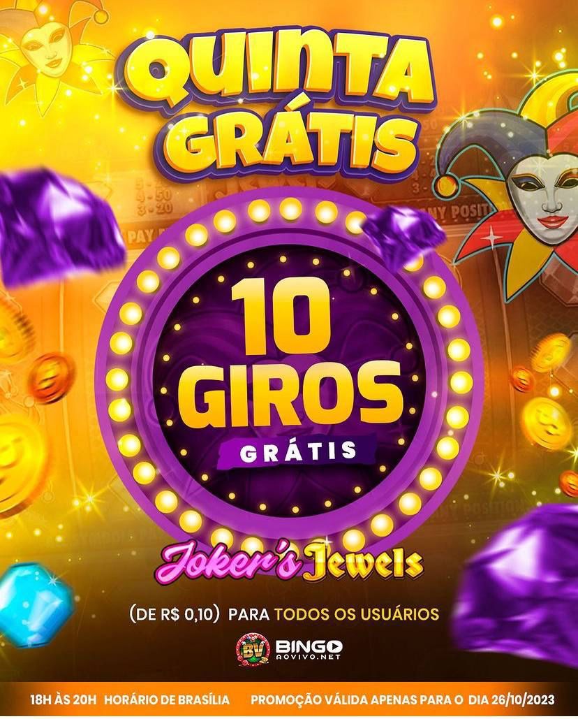 addryan_real's tweet photo. 🎁 *10 RODADAS GRATIS PRA TODOS!*

🏠: https://t.co/KZRn1AI5kf

🎰 *SLOT: JOKER•S JEWELS*
💵 *BET: 0,10*
♾ *SEM ROLLOVER*
⏳*INICIO: 18H*
❌ *FIM 20H*

*GRUPO PARA BÔNUS*
https://t.co/n5qoOUlEI4 https://t.co/RIvi2z3Hv7