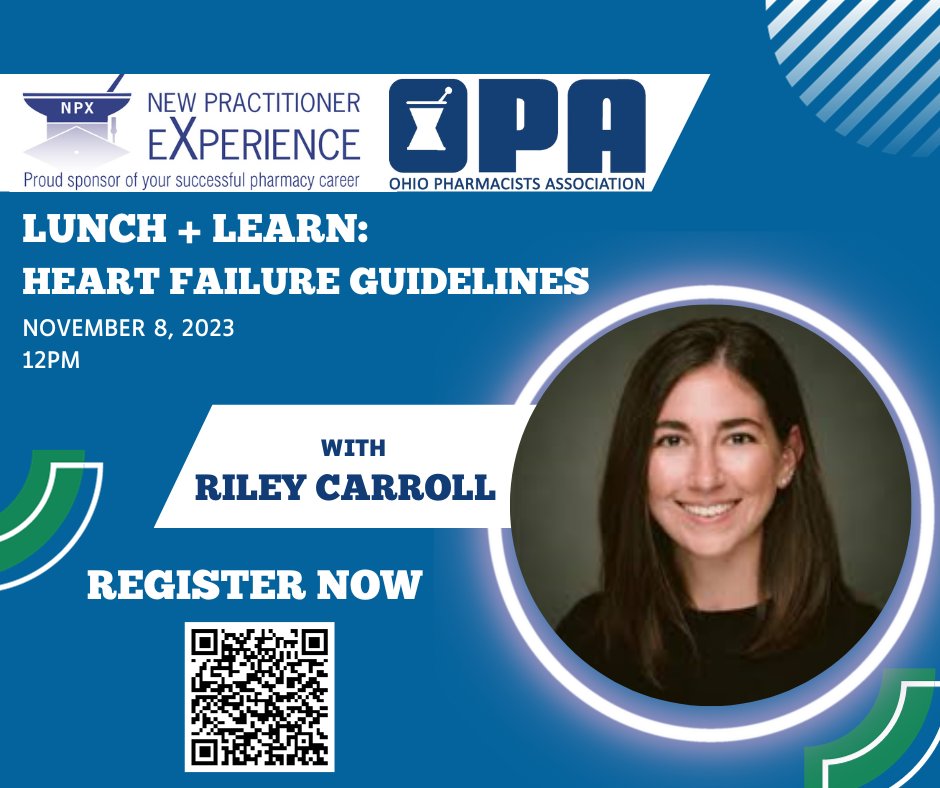 Save the date for the next NPX Lunch and Learn! Join us via Zoom on November 8 for Riley Carroll's presentation on Heart Failure Guidelines. Register here: bit.ly/NPXLunchAndLea…