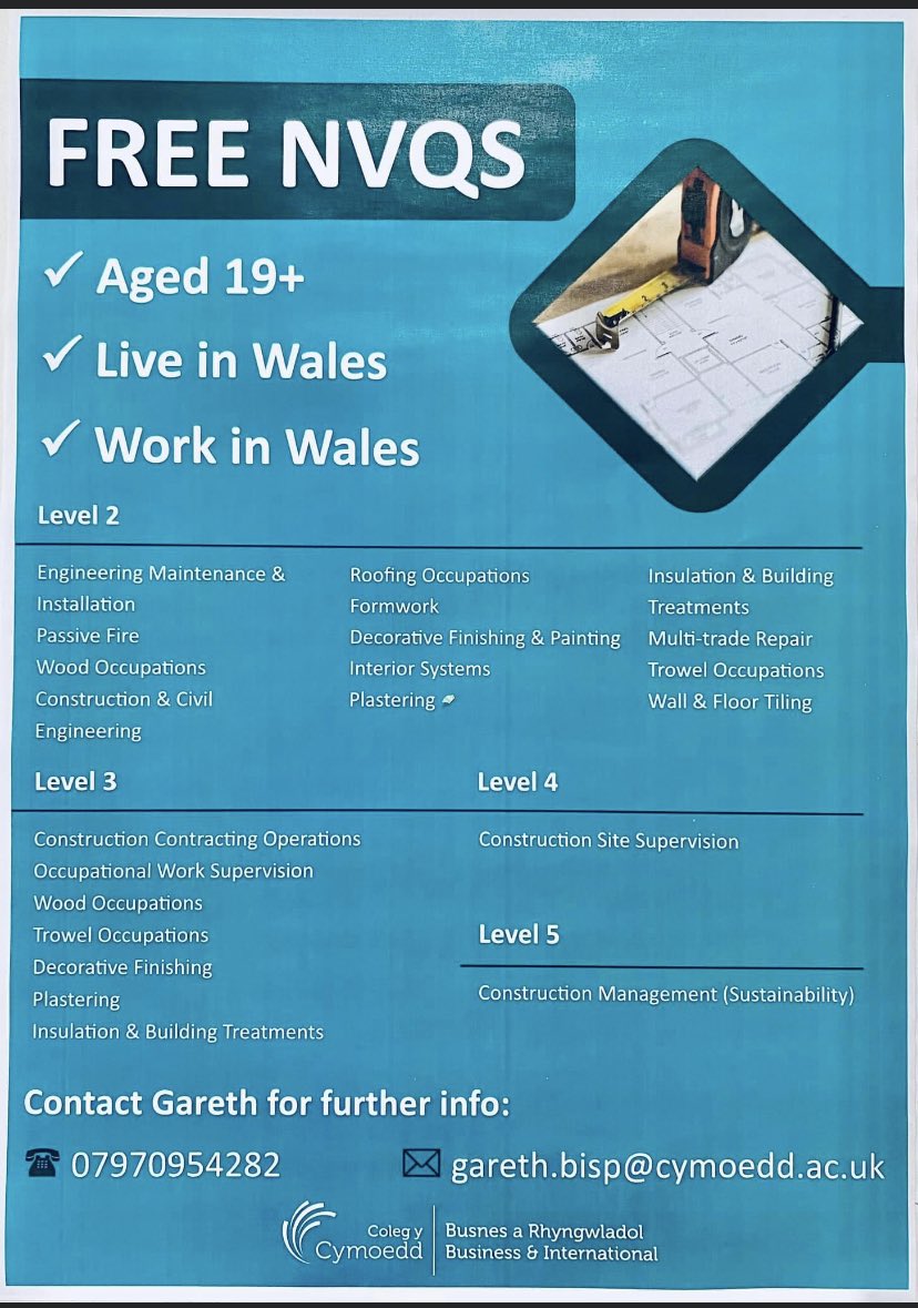 @ColegyCymoedd can progress your career and upskill your workforce. Please get in touch 💯💯💯