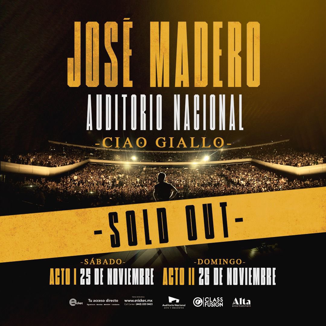 ClassMusic's tweet photo. A UN MES!💛

Dos noches que serán inolvidables en el Auditorio Nacional con José Madero Vizcaíno 🎤🎸✨ 
Este 25 de Noviembre con el Acto l y el 26 de Noviembre con el Acto ll de la gira #ciaogiallo 🎶 https://t.co/UkvBJ07Y0d