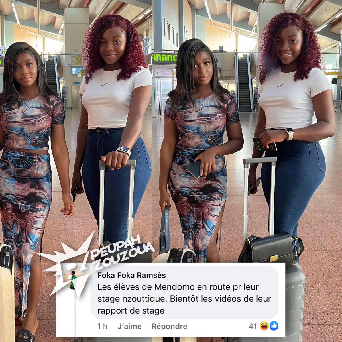 Peupah_Zouzoua's tweet photo. Voyage académique pour Jessica Edima et cynthia fiangan, 🤩👏🏽

Qui validera leur rapport de stage ?? Un sous préfet ?? Un commissaire ??🤔🤔

On espère juste que leur maman Mendomo est fière d’elles malgré tout🙏🏽 https://t.co/U7OSpvKBam