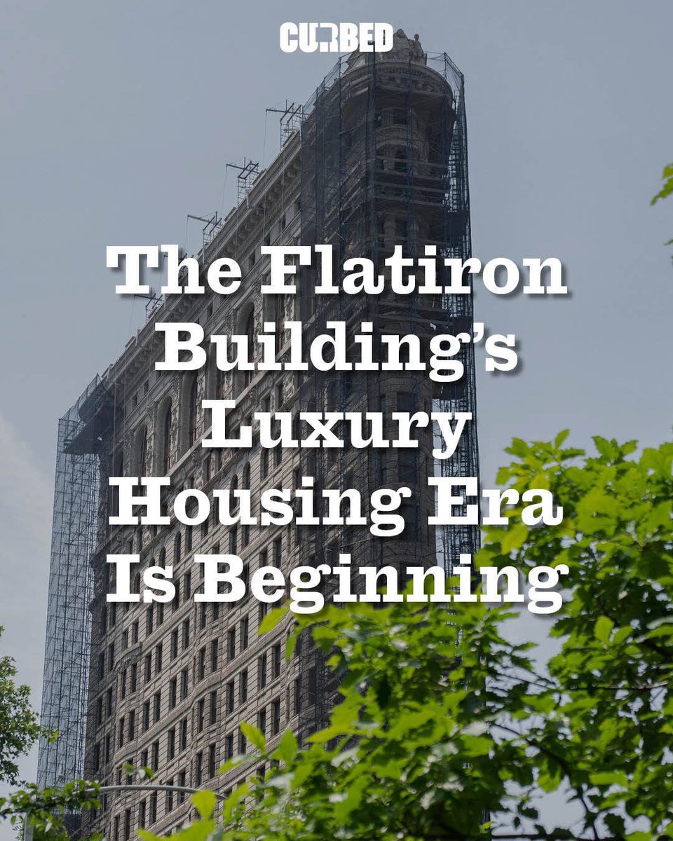 Want an apartment that narrows to a point? The Flatiron Building is going residential. @heybonanos writes curbed.com/2023/10/flatir…