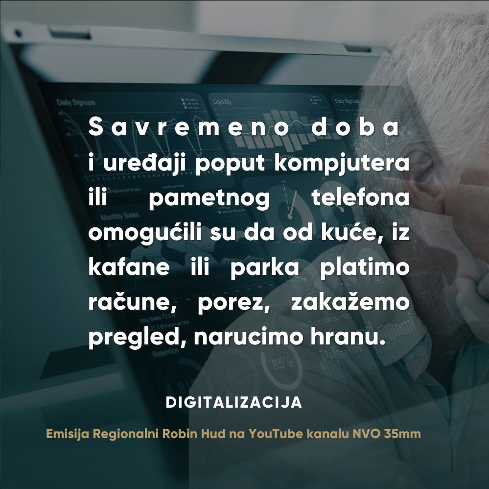 robinhudtv's tweet photo. ⚠️ Digitalna isključenost ljude treće životne dobi spriječava u normalnom funkcionisanju koje je sve više online, onemogućava im izlazak iz siromaštva, socijalne kontakte i čini ih manje sposobnim za kontinuirane ekonomske i društvene promjene.

#RegionalniRobinHud https://t.co/A6EnJah2jF