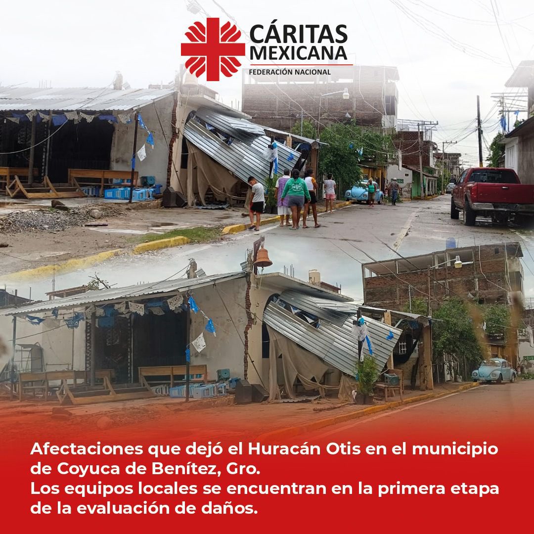 IglesiaMexico's tweet photo. ¡#SolidaridadEnAcción! El huracán Otis ha dejado a muchas personas en situaciones difíciles. Te invitamos a unirte y colaborar a través de @caritasmexicana  
Tu apoyo puede marcar la diferencia en sus vidas. ¡Cada granito cuenta! #cáritasméxico https://t.co/DOZIEo6DZg