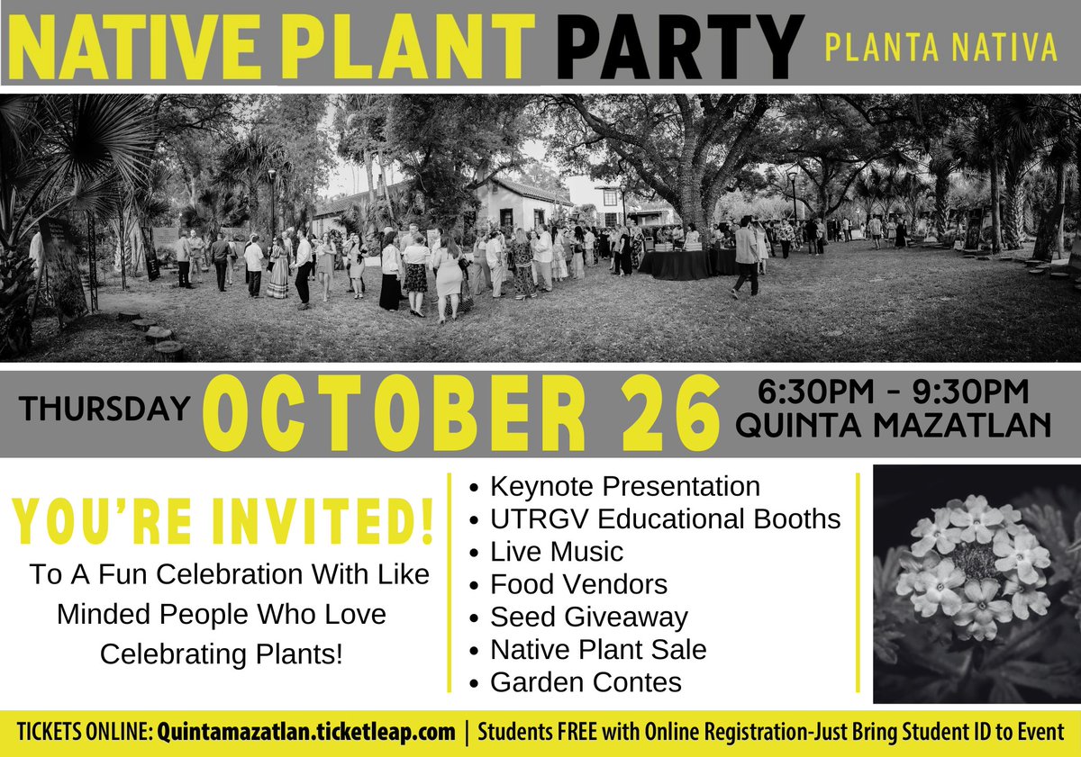 Clear skies tonight for the fun Plant Party! Students FREE with online registration at quintamazatlan.ticketleap.com