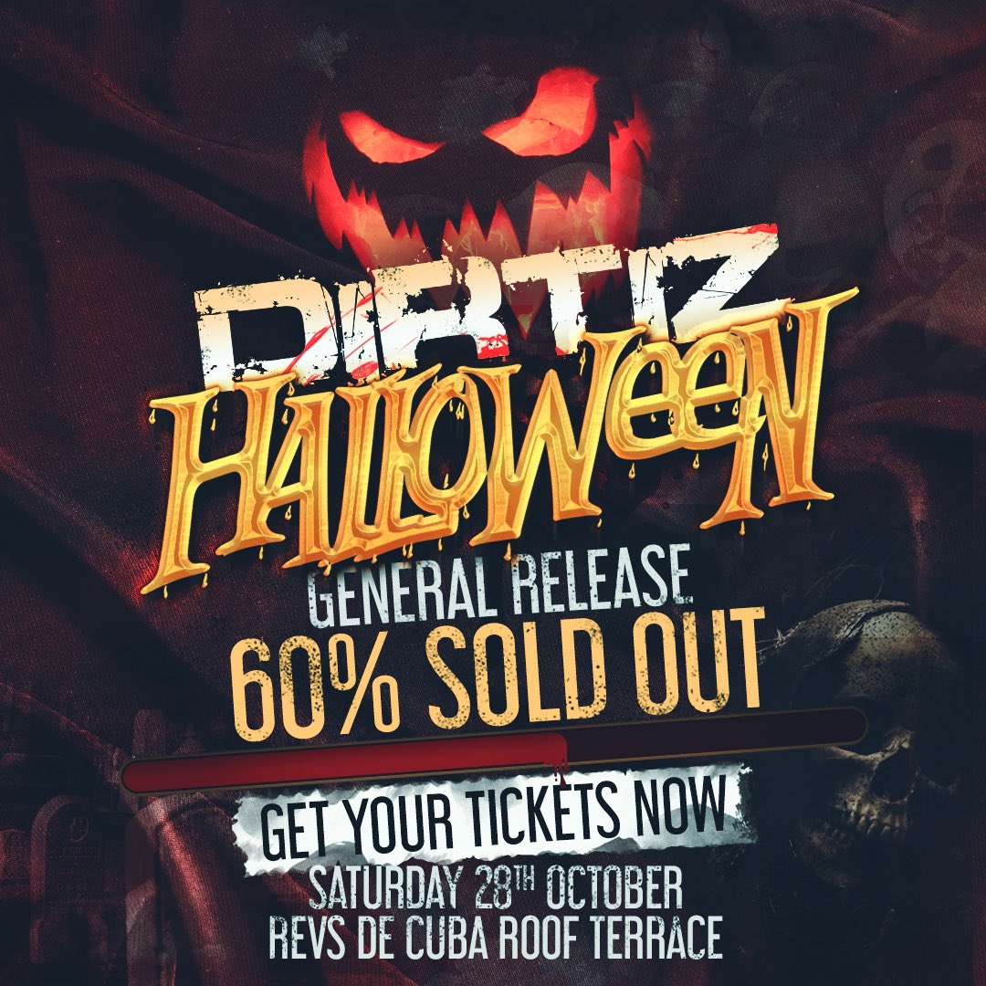 dirtiz's tweet photo. 60% of general release tickets have gone ❌🎟️🎃 https://t.co/DWwrsZ1q32