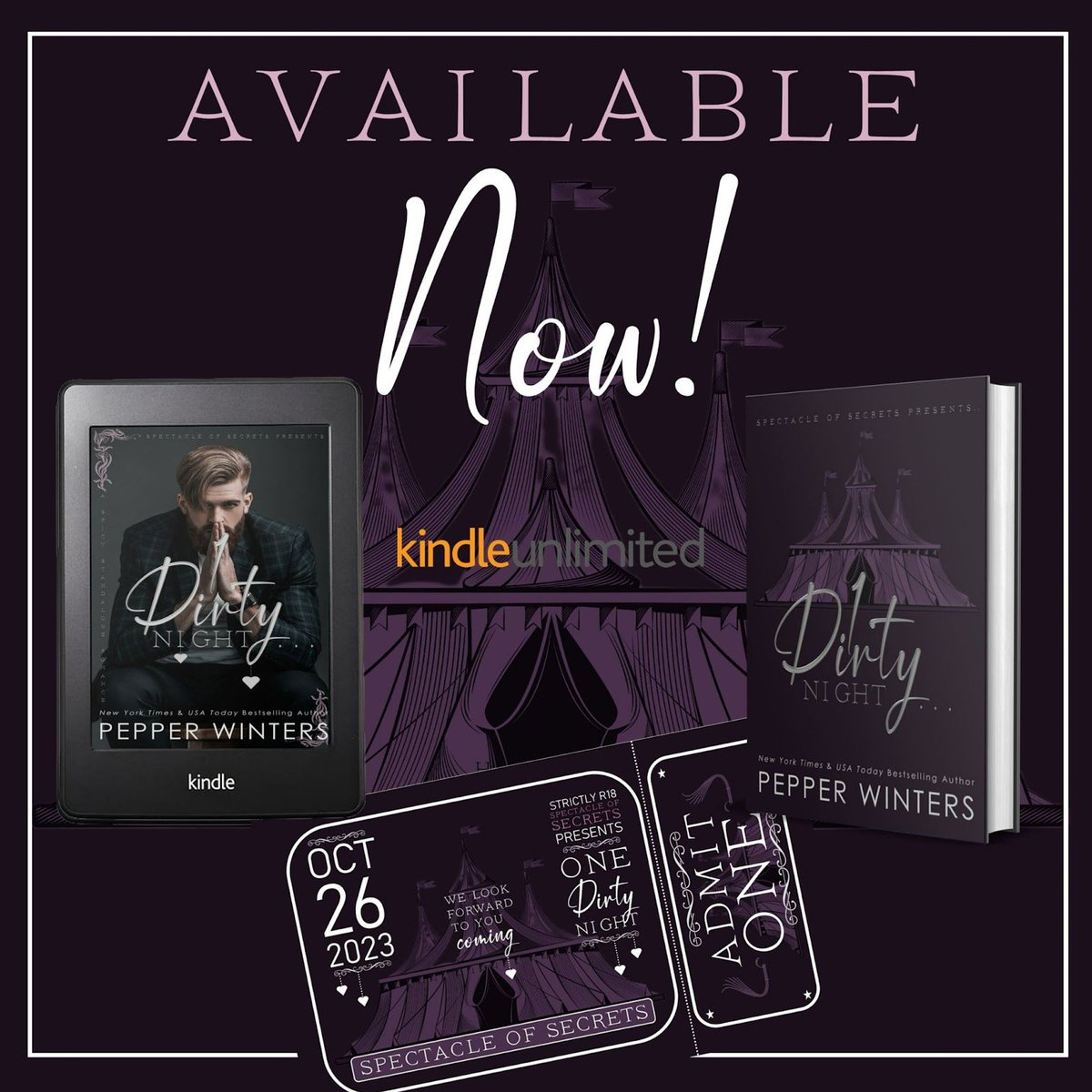 One Dirty Night by <a href="/pepperwinters/">Pepper Winters- New York Times Bestseller of Spice</a> is now LIVE!

Download today or read FREE in #kindleunlimited
Amazon US: bit.ly/475t5Qx

#steamystandalone #onedirtynight #spicynovella #pepperwinters #skiptothegoodstuff #whywait #BDSM #Bully #Menage #OneNightStand <a href="/valentine_pr_/">Valentine PR & Literary Management</a>