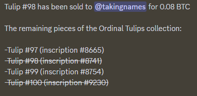 Ordinal Tulips tweet media