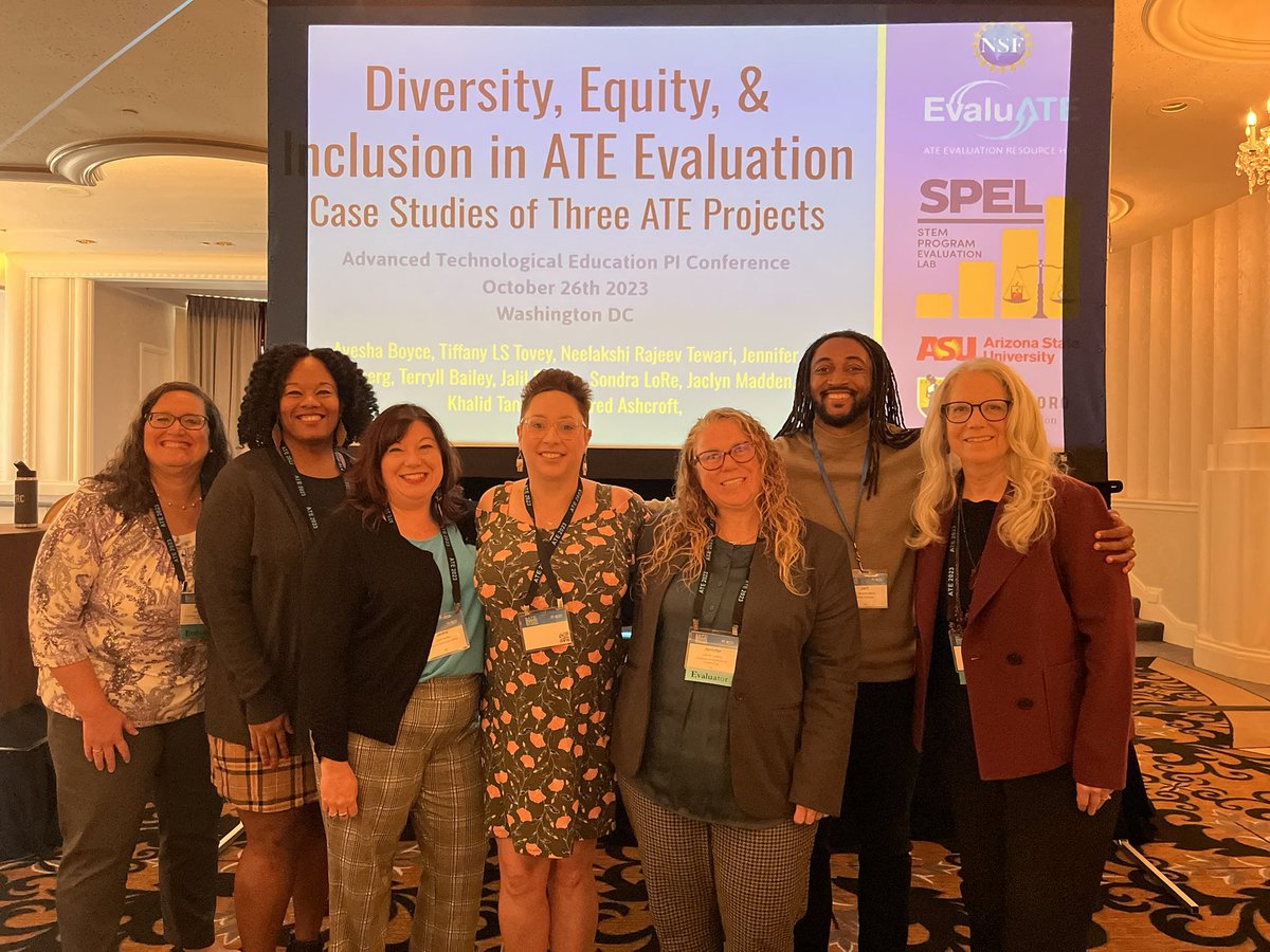 AyeshaBoyce's tweet photo. At the #ATE2023 PI conference. So proud of the participatory case study work we have done this past year! #eval https://t.co/hZjIe1Je5S