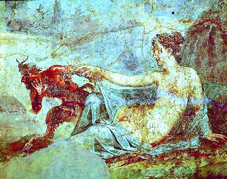 🪷 #IntersexAwarenessDay 26 Oct: #Pan/#Faunus finds more than he bargained for with #Hermaphroditus in this fresco from the House of the #Dioscuri. 🪷