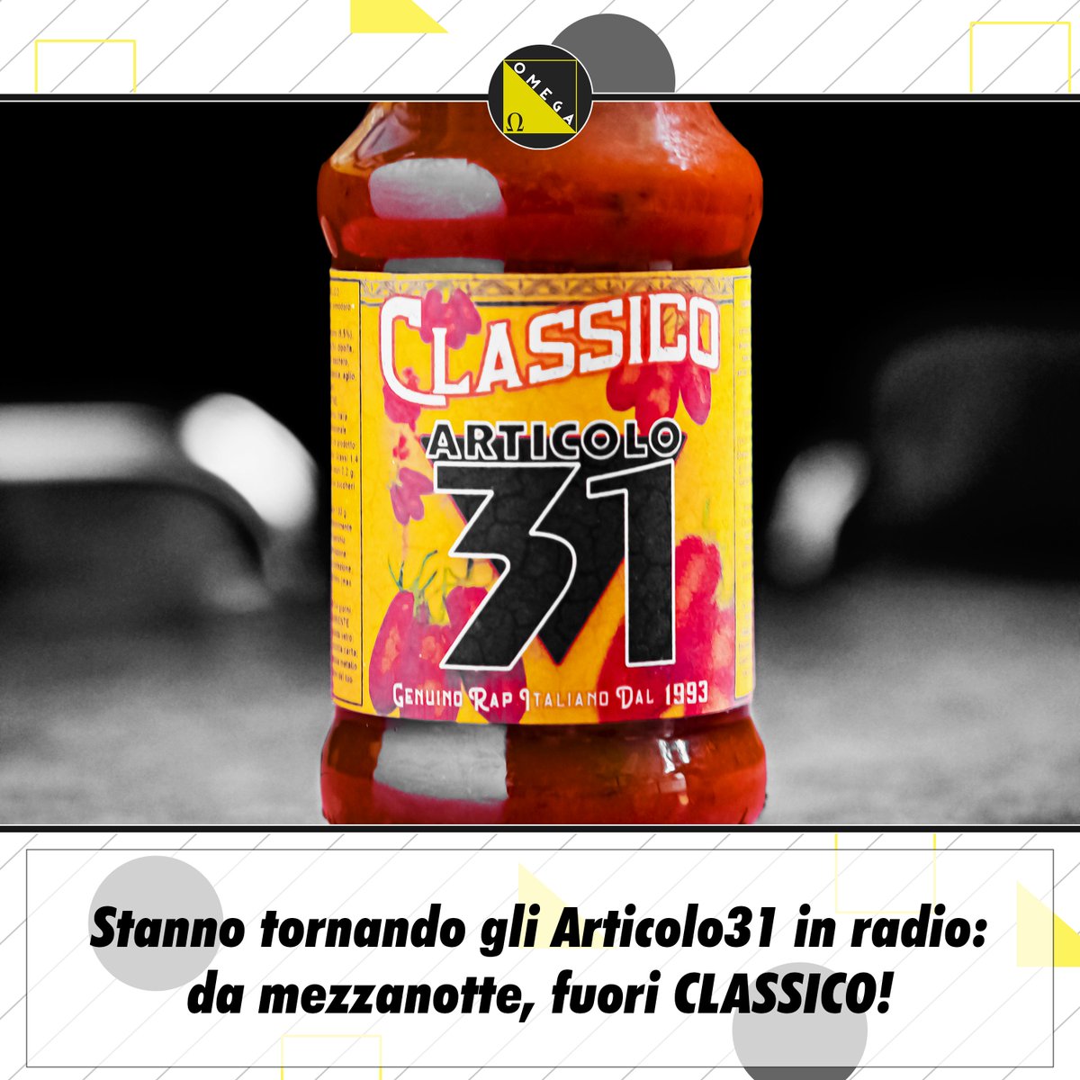 omegaradio_'s tweet photo. L'appuntamento è  dalla mezzanotte, su Radio Omega, per ascoltare "Classico", il nuovo singolo degli Articolo31 🤩

.
.
.
#articolo31 #jax #djjad #rap #classico #newsingle #nuovosingolo #radio #omega #omegaradio https://t.co/CGllBZfbD2