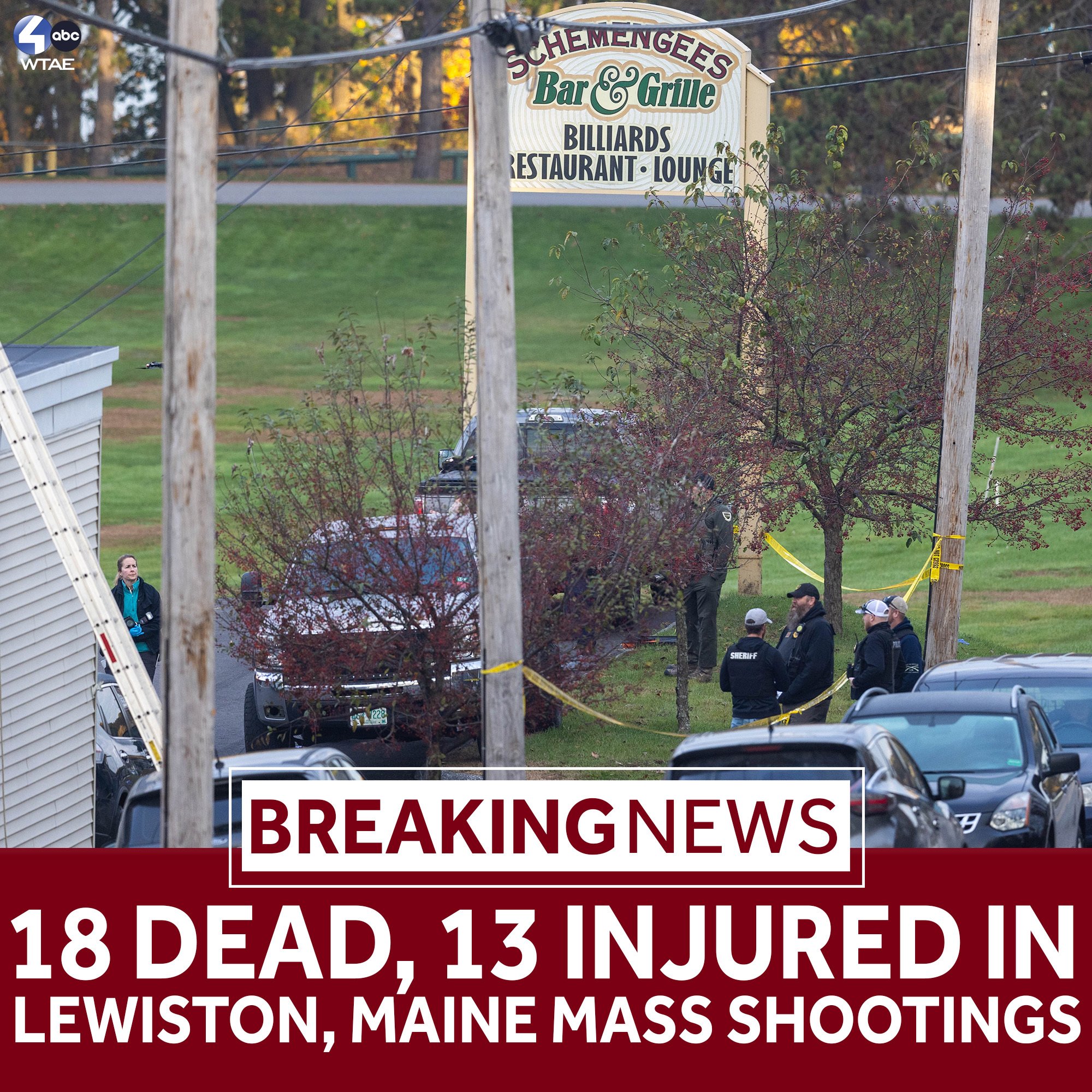 WTAE-TV
                                                          Pittsburgh on
                                                          X: Two mass
                                                          shootings in
                                                          Lewiston,
                                                          Maine, have
                                                          left 18 people
                                                          dead and
                                                          injured 13
                                                          other people,
                                                          Gov. Janet
                                                          Mills
                                                          announced at a
                                                          press
                                                          conference on
                                                          Thursday |
                                                          LATEST