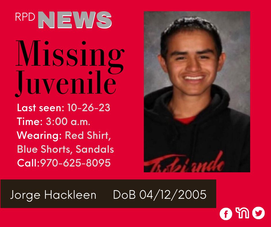 Missing Developmentally Disabled Person.
Jorge is likely still in Rifle. He left his house in Rifle this morning around 3:00 a.m. wearing a red shirt, blue shorts and sandals.
If you see Jorge please call 970-625-8095.
Please share this post!
#MissingPerson #AtRiskYouth