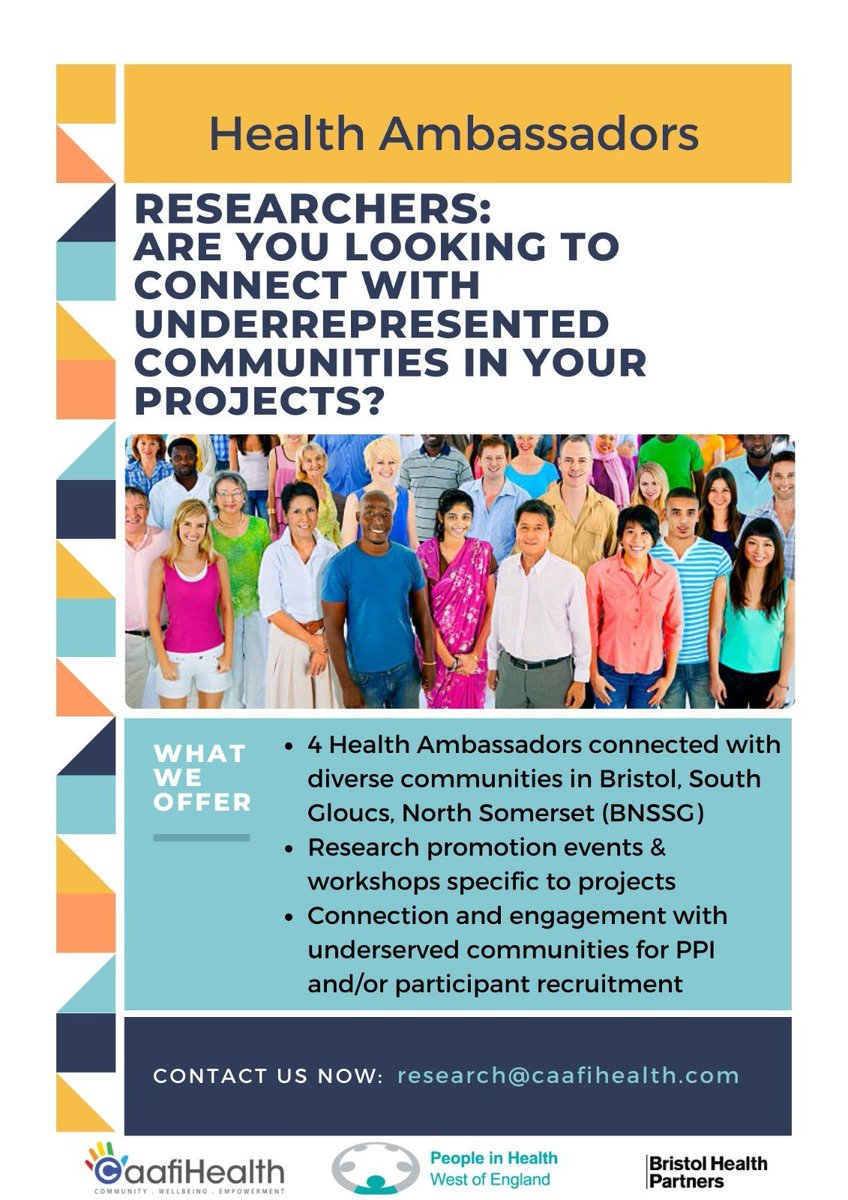 If you're a researcher in the BNSSG region seeking to engage with the local community, we are here to help you! #bnssg #research #CommunityEngagement