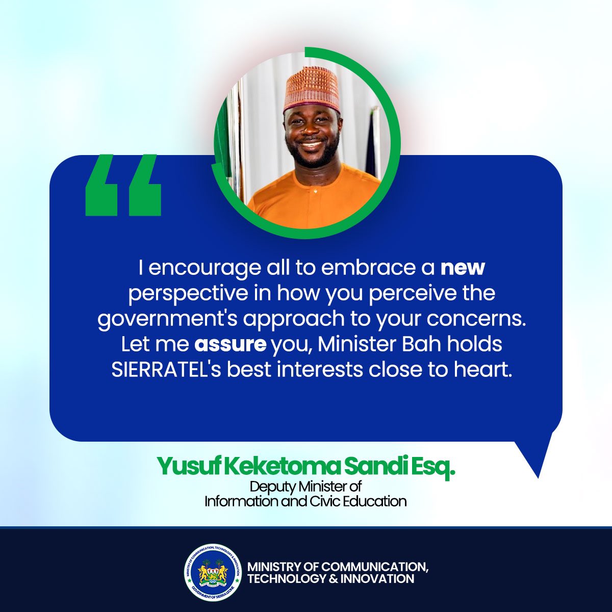 MoCTI_SL's tweet photo. 📡🗨 Sierratel Meeting Highlights:
👥 Minister &amp; Deputy Ministers' Insights
🔑 Key Quotes Revealed!

#SierratelMeeting #MoCTI #MoICE https://t.co/7c8IujEUMI