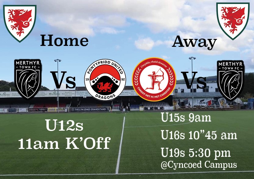 1/3 of the way through our season and all teams in action Sunday 12s at home Vs @PontyUnitedA 15s 16s and 19s all away to @CardiffMetFC Good luck to all teams Sunday cumoen the Martyrs