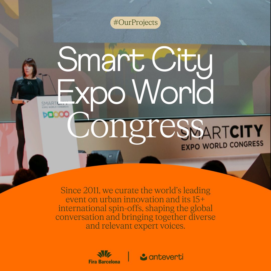 Anteverti's tweet image. 📅 Less than 2 weeks until the world's top event on #cities &amp;amp; #innovation — @SmartCityexpo!

🟠 Learn more about how we've been curating this impactful congress for @Fira_Barcelona since 2011 👉🏽 anteverti.com/projects/smart…

#EventCuration | #ContentCuration | #SCEWC23
