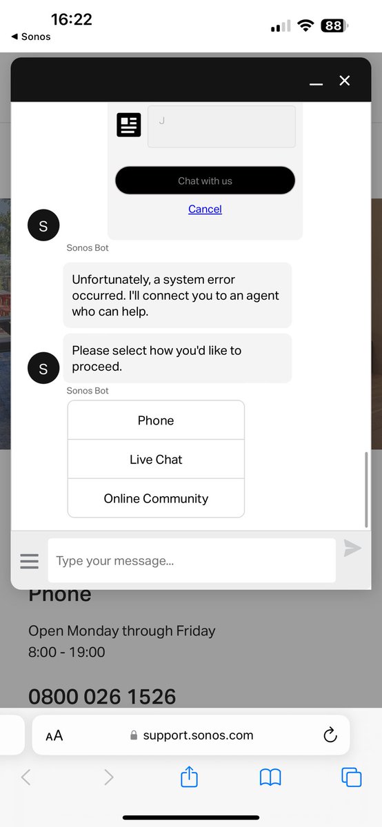 ianrob84's tweet photo. @Sonos seriously; have a full working system with multiple speakers; but Roam disconnects and has to be “fixed” every single day. It’s infuriating. So, try live chat with your support and get “technical error” and end up in a loop.

Not impressed, and expensive paperweight!! https://t.co/0exokKXLuZ