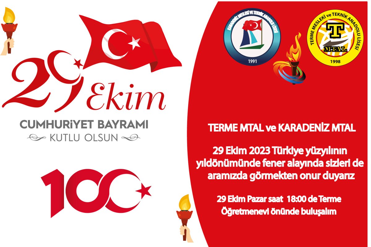 #29EkimCumhuriyetBayramı #100.yıl