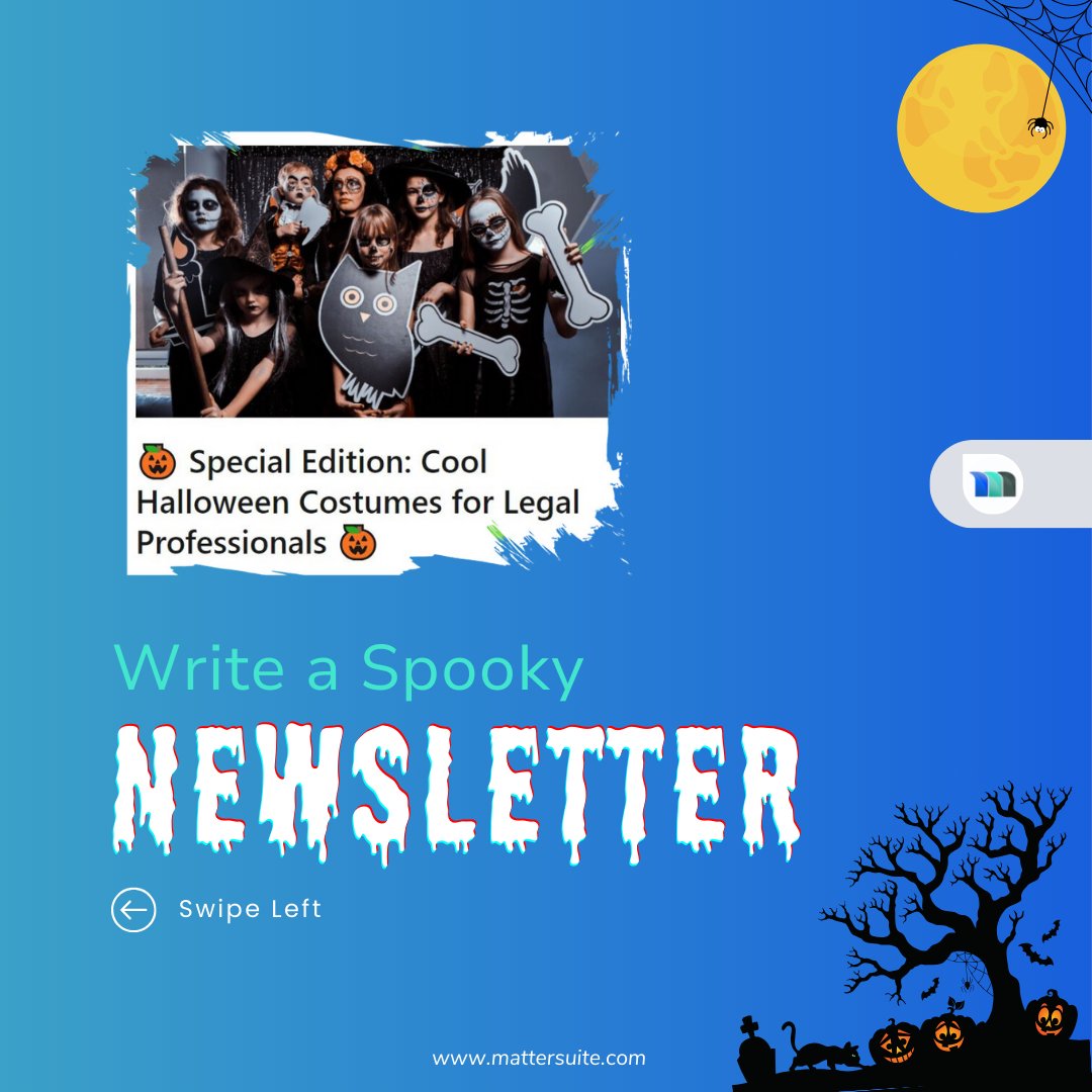 MatterSuite's tweet image. It&apos;s time to give your brand a spooky makeover
Scare up some success with these marketing ideas for your law firm 🎃👻

Visit: mattersuite.com/blog/halloween…

#MatterSuite #LegalWorkflow #Litigationmanagement #mattermanagement #casemanagement #legalmattermanagement