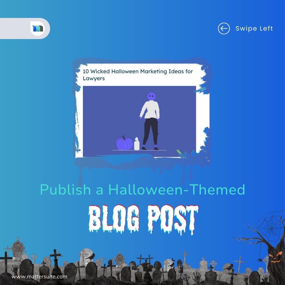 MatterSuite's tweet image. It&apos;s time to give your brand a spooky makeover
Scare up some success with these marketing ideas for your law firm 🎃👻

Visit: mattersuite.com/blog/halloween…

#MatterSuite #LegalWorkflow #Litigationmanagement #mattermanagement #casemanagement #legalmattermanagement