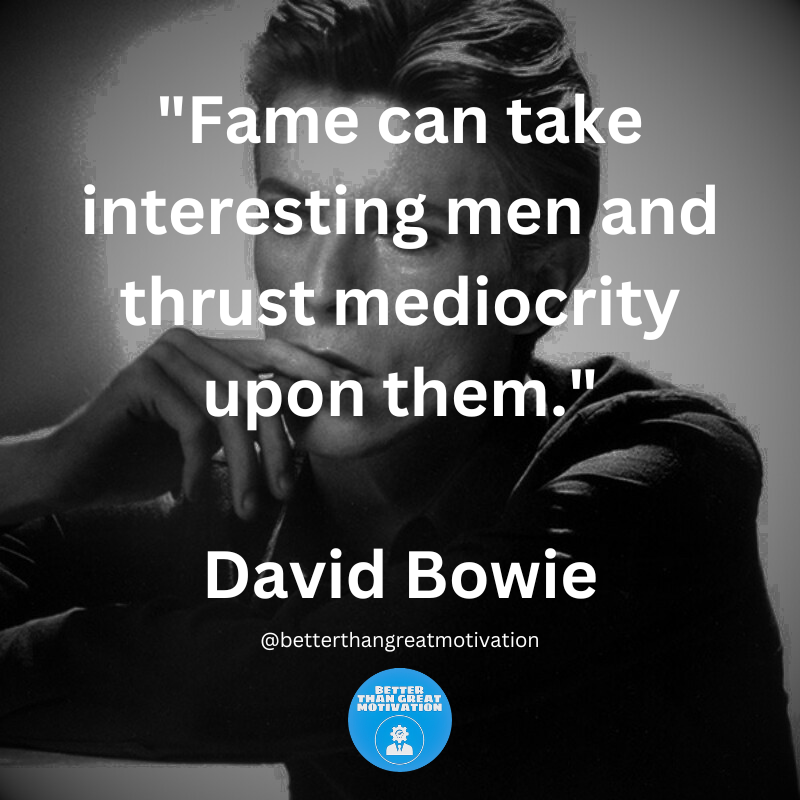 BTGmotivation's tweet photo. Sometimes, the pressure and attention that come with fame can overshadow the qualities that made someone interesting or unique in the first place. It's a reminder that it's essential to stay true to oneself and one's values.

David Bowie

#davidbowie #bowie #bowieforever https://t.co/EUwcESa9Wz