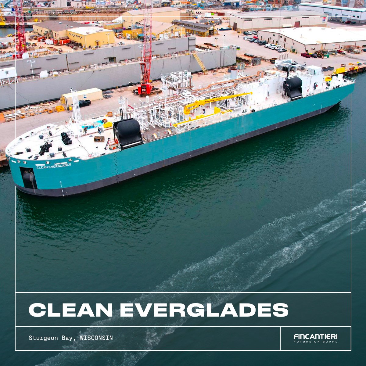 🎉 Fincantieri Bay Shipbuilding held a ceremony for the new #LNG bunkering barge Clean Everglades, built at the Great Lakes shipyard in Sturgeon Bay, Wisconsin.

⚓ The unit will join Seaside LNG’s fleet along the Southeastern United States, servicing commercial and cruise line