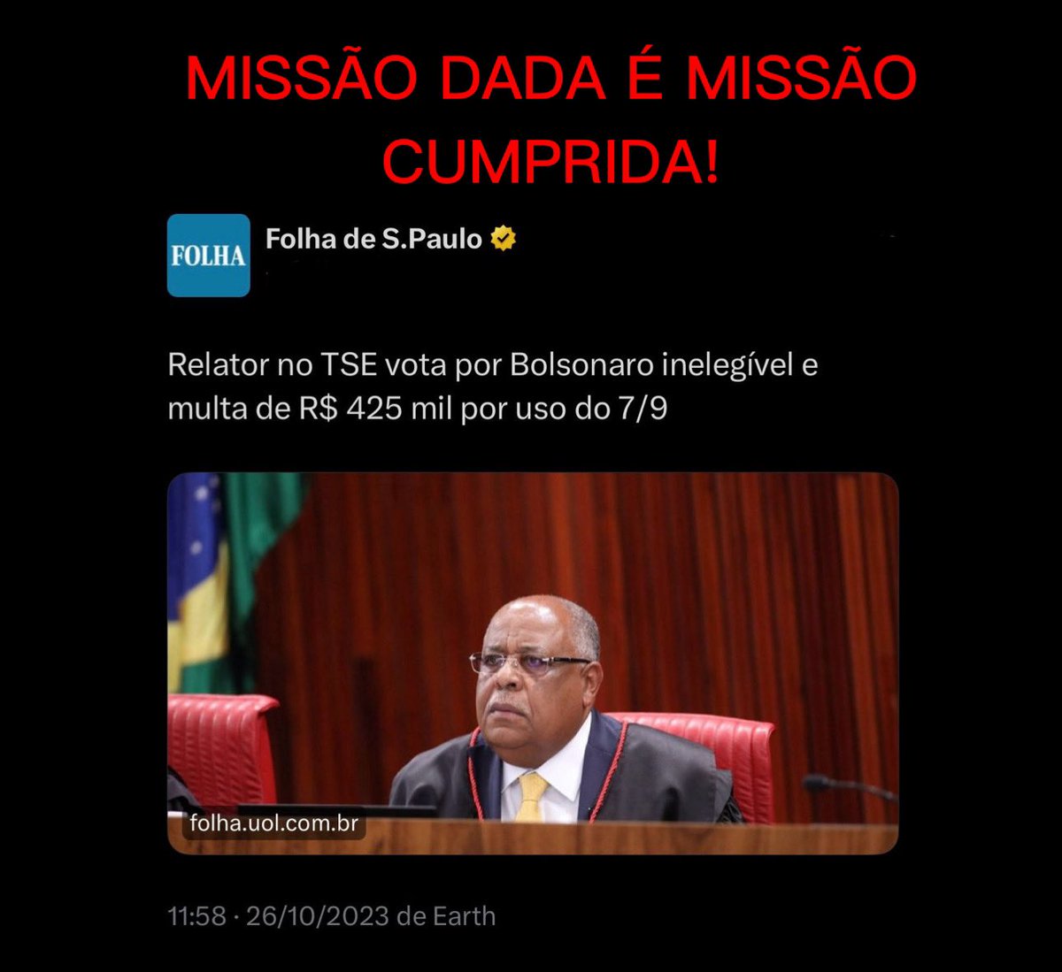 Jair M. Bolsonaro (@jairbolsonaro) on Twitter photo 2023-10-26 15:31:02