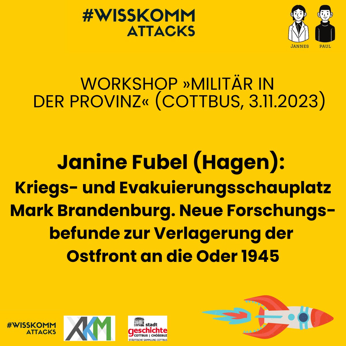 Im letzten Vortrag im Panel "#Weltkrieg|e in der Provinz" wird Janine Fubel (<a href="/fernunihagen/">FernUniversität</a>) zeigen, was passierte, als 1945 in #Brandenburg Kriegs- und Heimatfront aufeinandertrafen und wie sich der Vernichtungskrieg lokal fortsetzte.

#WKAProvinz