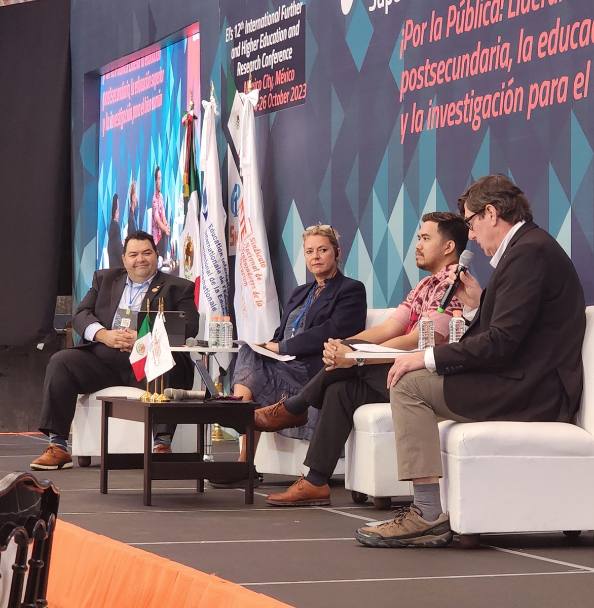 Getting day 3 of @eduint conference started with a panel on academic freedom with @NoelCandelaria of @NEAToday.

#porlapublica #GoPublic