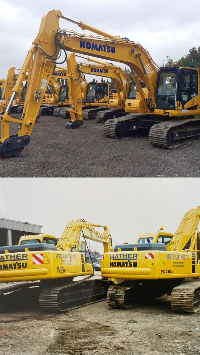 #ThowbackThursday From expanding our yard to expanding our fleet. It wouldn't have been possible without our valued customers! Heres a shot of us receiving deliveries of our new Komatsu's nearly 20 years apart.  #planthire #excavators #construction #machinehire

@marubenikomatsu