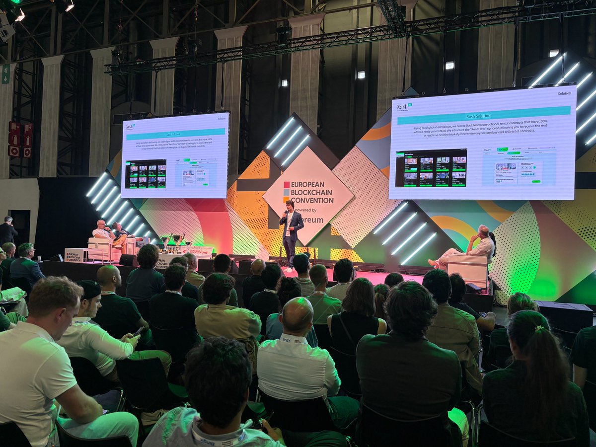 Startup Battle finals | Pitch 5 at #EBC9 🚀

Ezequiel Sarra from <a href="/Nash21_io/">Nash21</a> has just pitched for the win. 🙌

They are a unique technological platform on the market, designed to guarantee, manage, and maximize your rental income.

The judges are ready to decide. Minutes and we