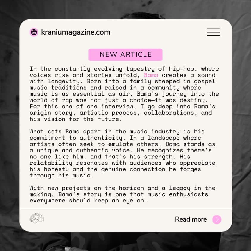 Sevnt3's tweet photo. Bama 4 Kranium Magazine 🧠💫

https://t.co/A4ELuPVYf5 https://t.co/vkKiSQLMMn