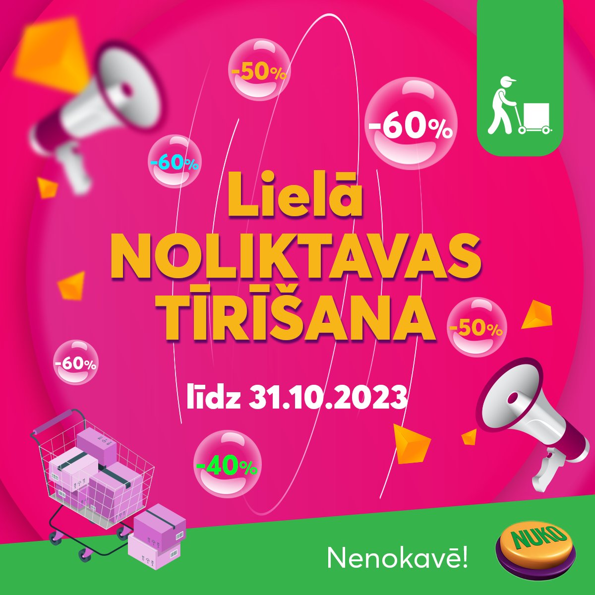 NUKO_lv's tweet photo. Oktobris tuvojas savam nobeigumam, bet mēs vēl turpinām tīrīt noliktavu! 😊

Līdz 31.10. izpērkam NuKo lielveikala plauktus par īpaši labām cenām!  Pasteidzies, kamēr preces vēl ir plauktos 😉

👉 https://t.co/3fjZzMH0Js

#Nuko #Rīga #Latvija https://t.co/a6zRxgtSSM