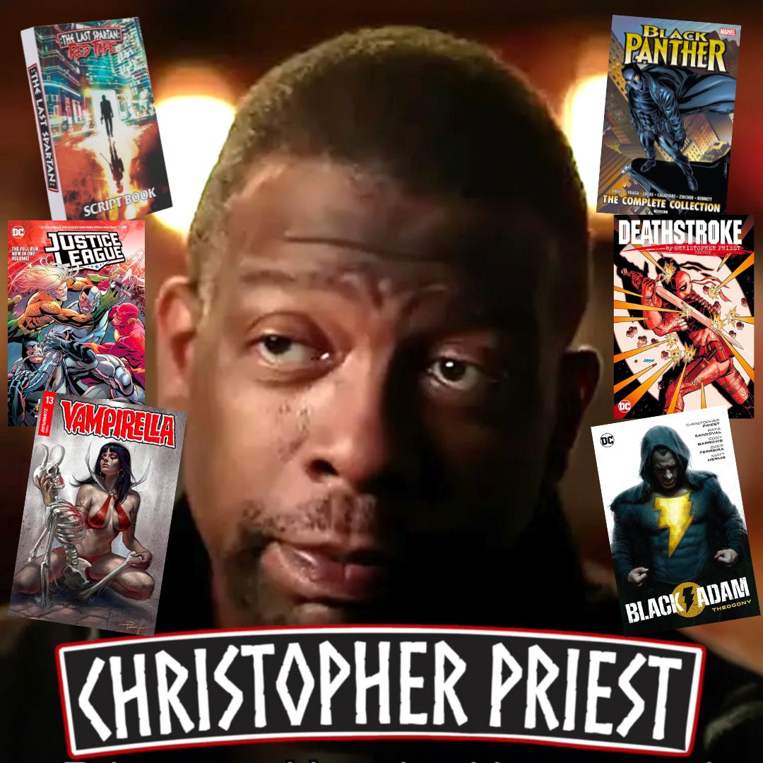 Time for #ThursdayThanks - Huge thank you to LEGENDARY comic book writer, Christopher Priest! Best known for writing BLACK PANTHER, VAMPIRELLA, DEATHSTROKE - he's also the writer for THE LAST SPARTAN: RED TAPE. Pick up a copy of his script book - buff.ly/408rXJL