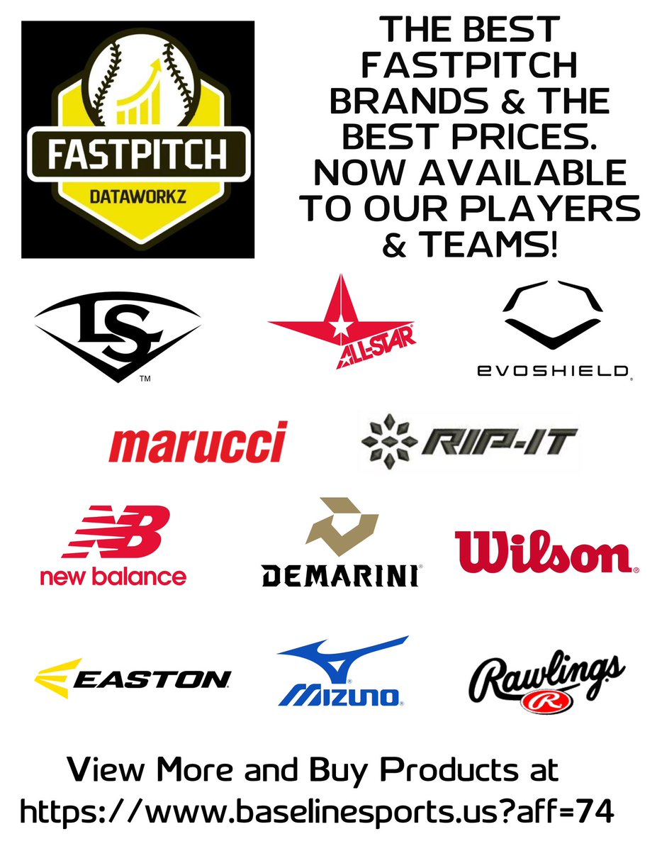 Stocked warehouse with many major brands. Fastpitch and Baseball. Website listed below. Direct message for promo code to use at checkout.