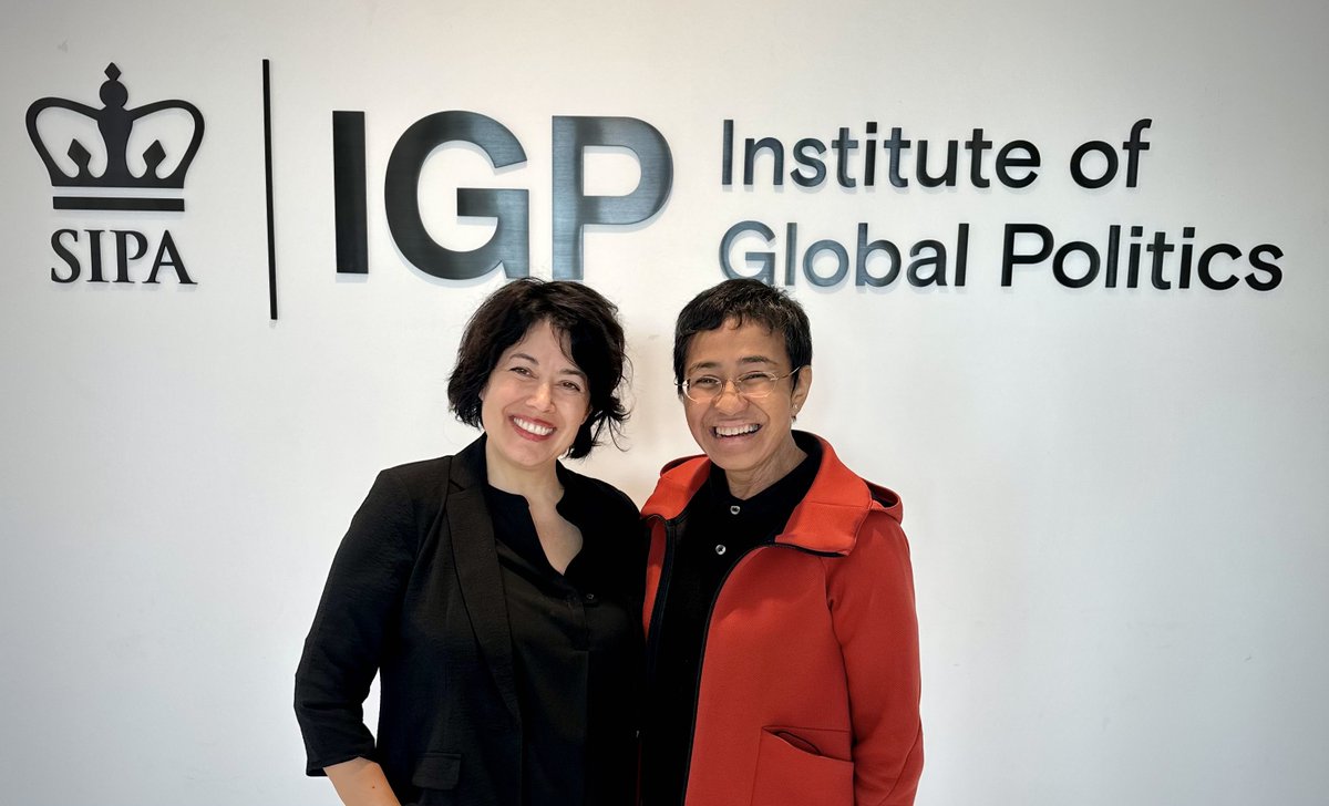 Columbia Institute of Global Politics (@columbiaigp) on Twitter photo 🎙️ IGP stepped into the Podcast studio this week:
Distinguished Fellow <a href="/mariaressa/">Maria Ressa</a> joined <a href="/Caterina/">Caterina Fake</a> Fake on ‘Ingenious’ to talk about her role at IGP, AI and democracy, and the power of journalism. 🎙️ IGP stepped into the Podcast studio this week:
Distinguished Fellow <a href="/mariaressa/">Maria Ressa</a> joined <a href="/Caterina/">Caterina Fake</a> Fake on ‘Ingenious’ to talk about her role at IGP, AI and democracy, and the power of journalism.