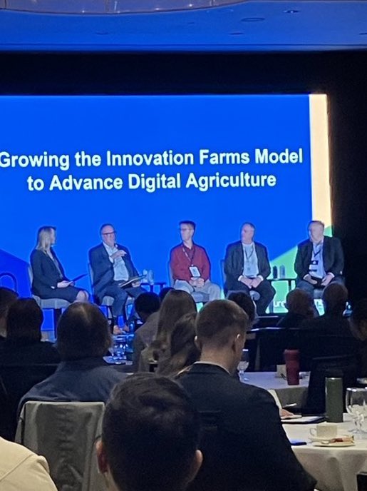 RHAVentures's tweet photo. First speaker panel with https://t.co/PYnaQJ4cLM @Joe_Dales sharing at the  @EMILICanada #AgEnlightened23 conference.  Lots of interest agri innovation and investment. https://t.co/uQP2ulvYAG