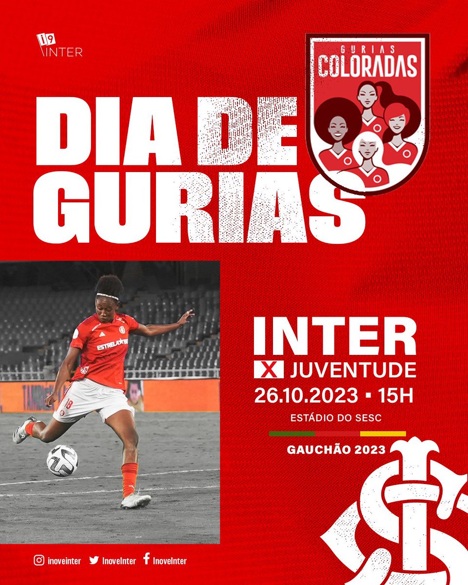 InoveInter's tweet image. 𝑯𝑶𝑱𝑬 𝑬́ 𝑫𝑰𝑨 𝑫𝑬 𝑮𝑼𝑹𝑰𝑨𝑺 𝑪𝑶𝑳𝑶𝑹𝑨𝑫𝑨𝑺!

Tem Inter em campo na tarde de hoje em jogo válido pelo Gauchão 2023! 

🇦🇹VÂMO, INTER!🇦🇹

⚽️ Internacional x Juventude 
🏟️ Estádio do SESC ⏰15h
📺 Mundo Colorado e FGF TV
📻 Rádio Colorada

#diadeInter #GuriasColoradas